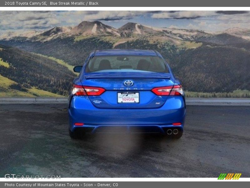 Blue Streak Metallic / Black 2018 Toyota Camry SE