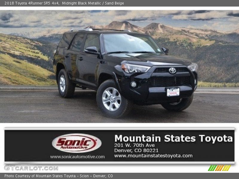 Midnight Black Metallic / Sand Beige 2018 Toyota 4Runner SR5 4x4