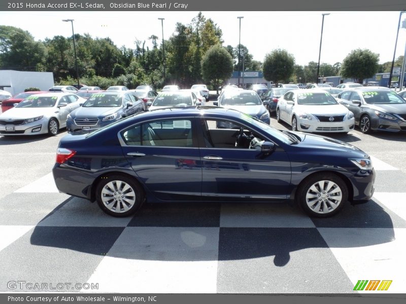 Obsidian Blue Pearl / Gray 2015 Honda Accord EX-L Sedan