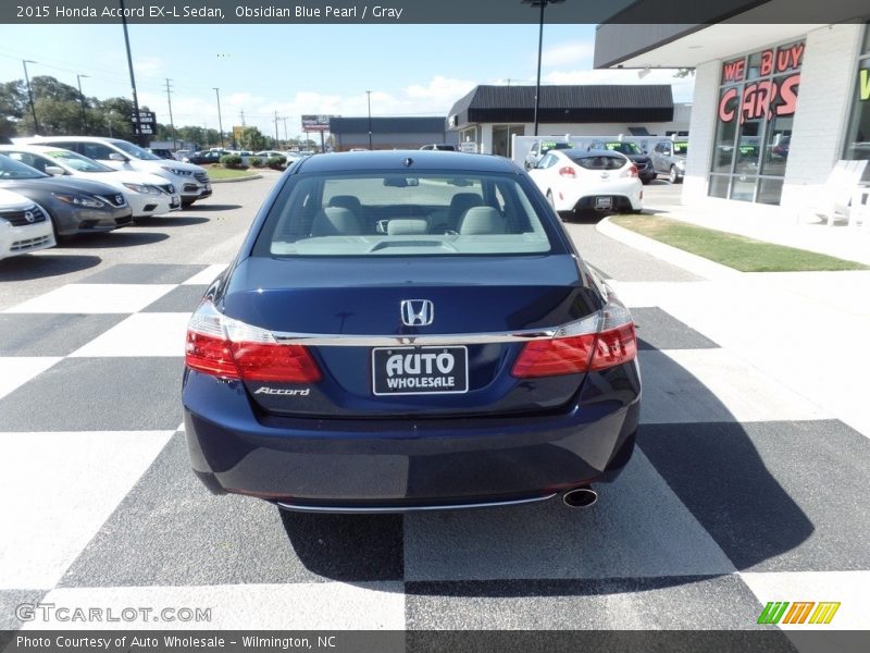 Obsidian Blue Pearl / Gray 2015 Honda Accord EX-L Sedan