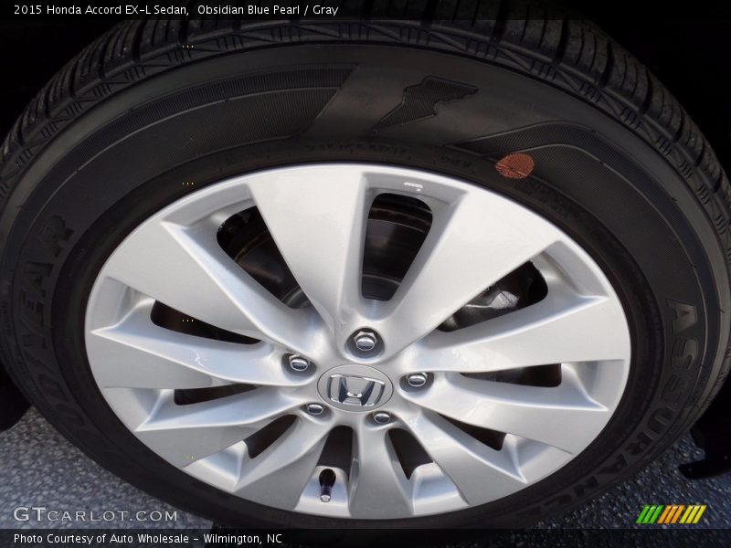 Obsidian Blue Pearl / Gray 2015 Honda Accord EX-L Sedan