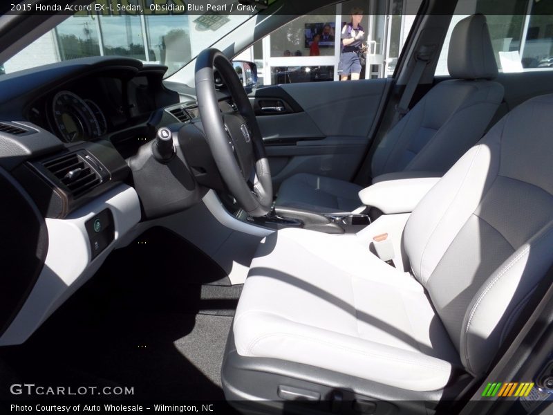 Obsidian Blue Pearl / Gray 2015 Honda Accord EX-L Sedan