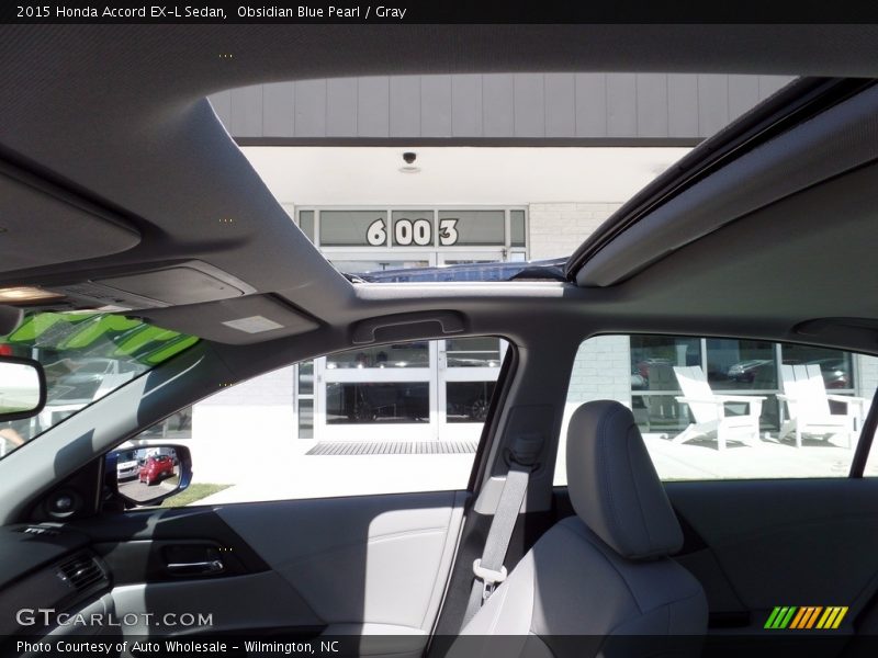 Obsidian Blue Pearl / Gray 2015 Honda Accord EX-L Sedan