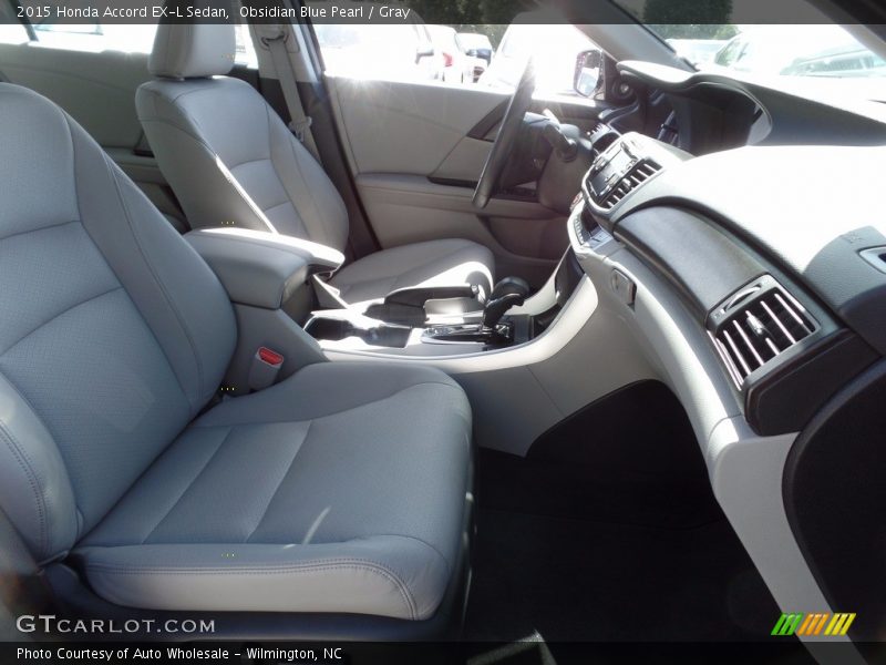 Obsidian Blue Pearl / Gray 2015 Honda Accord EX-L Sedan