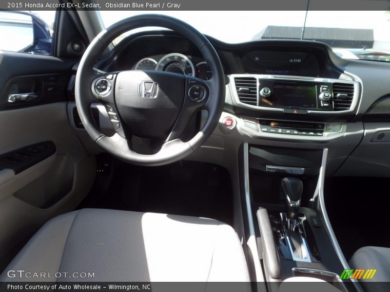Obsidian Blue Pearl / Gray 2015 Honda Accord EX-L Sedan