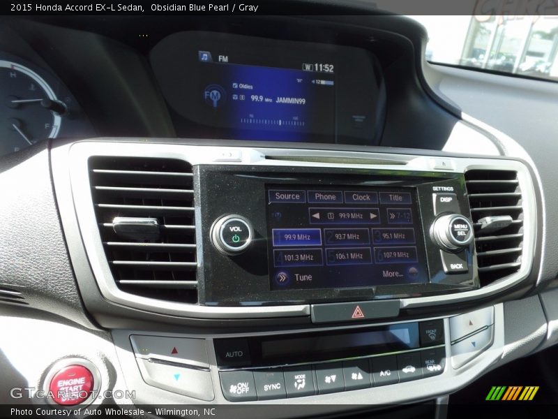 Obsidian Blue Pearl / Gray 2015 Honda Accord EX-L Sedan