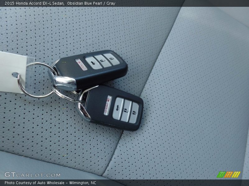 Obsidian Blue Pearl / Gray 2015 Honda Accord EX-L Sedan