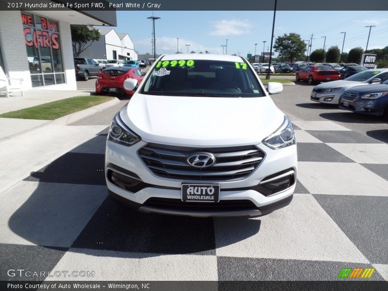 Pearl White / Gray 2017 Hyundai Santa Fe Sport FWD