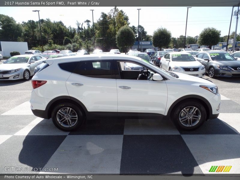 Pearl White / Gray 2017 Hyundai Santa Fe Sport FWD