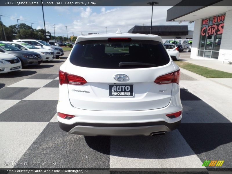 Pearl White / Gray 2017 Hyundai Santa Fe Sport FWD