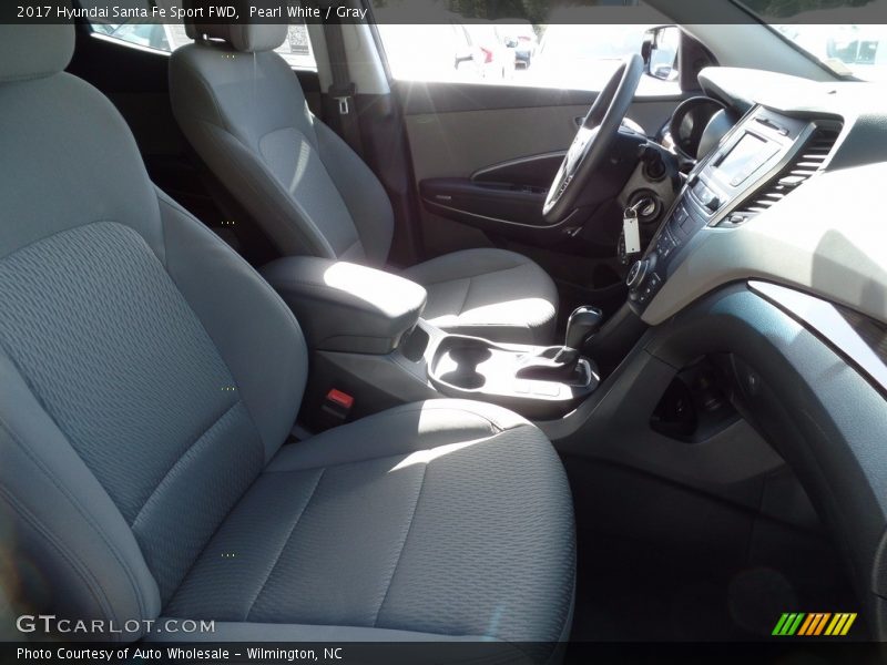 Pearl White / Gray 2017 Hyundai Santa Fe Sport FWD