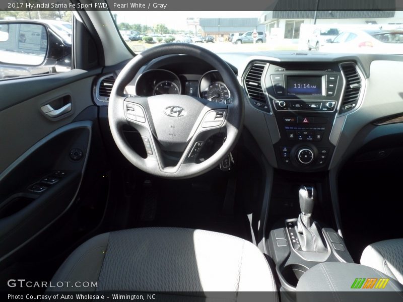 Pearl White / Gray 2017 Hyundai Santa Fe Sport FWD