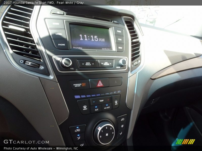 Pearl White / Gray 2017 Hyundai Santa Fe Sport FWD