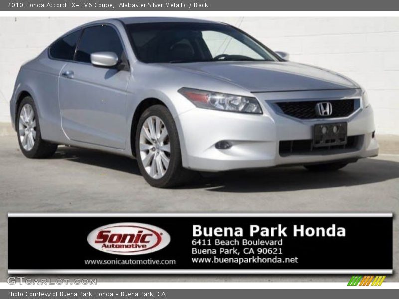 Alabaster Silver Metallic / Black 2010 Honda Accord EX-L V6 Coupe
