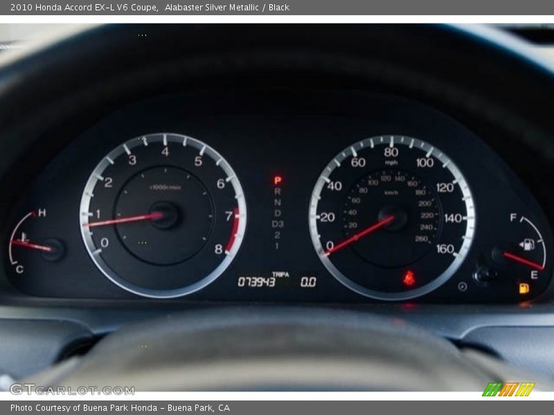 Alabaster Silver Metallic / Black 2010 Honda Accord EX-L V6 Coupe