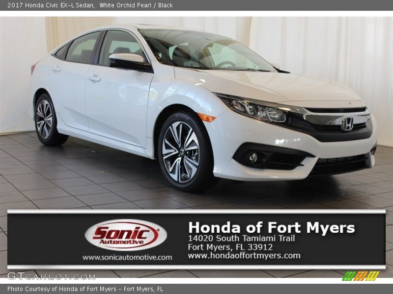 White Orchid Pearl / Black 2017 Honda Civic EX-L Sedan