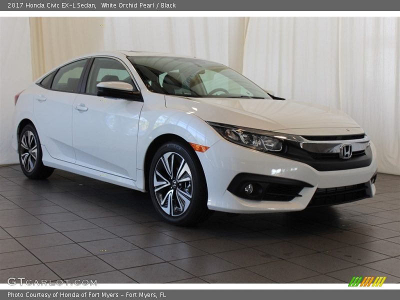 White Orchid Pearl / Black 2017 Honda Civic EX-L Sedan
