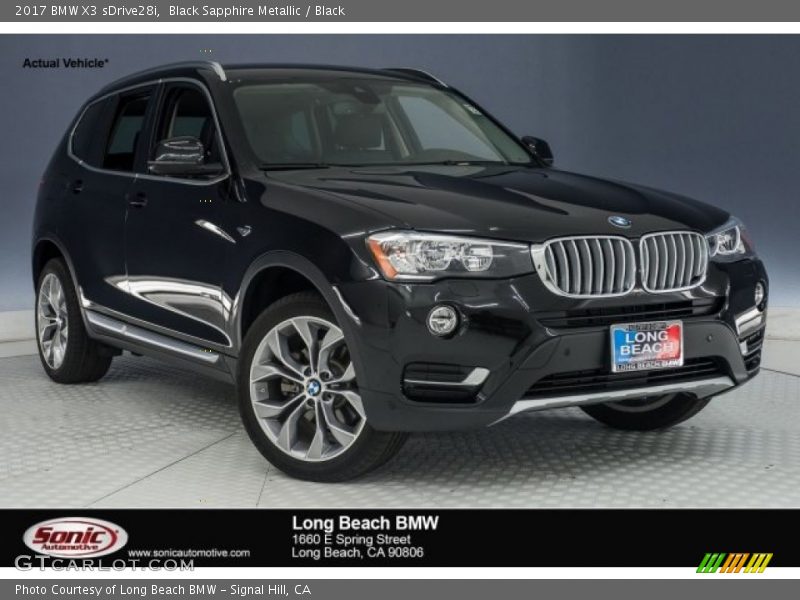 Black Sapphire Metallic / Black 2017 BMW X3 sDrive28i