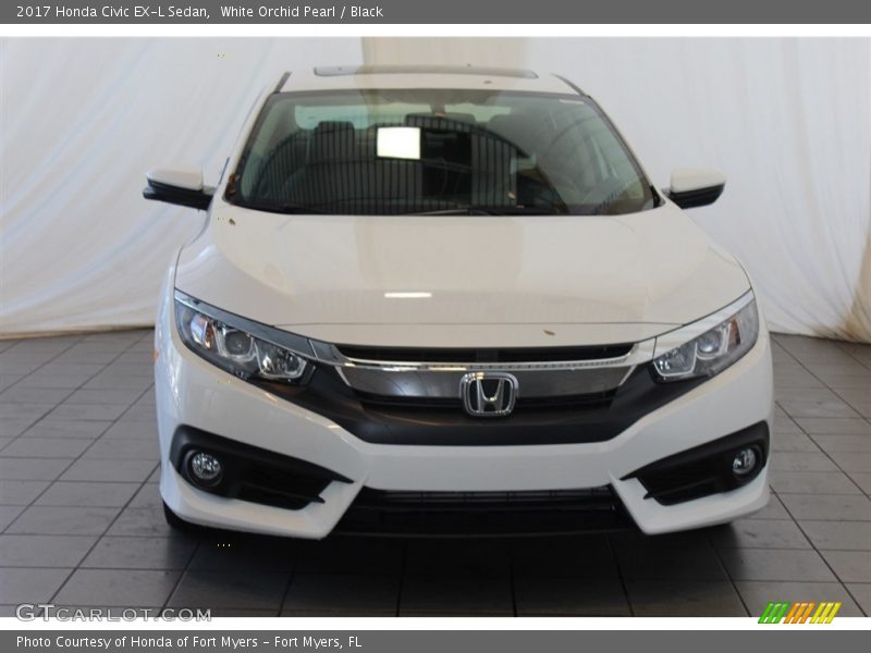 White Orchid Pearl / Black 2017 Honda Civic EX-L Sedan