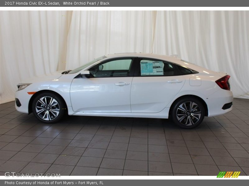 White Orchid Pearl / Black 2017 Honda Civic EX-L Sedan