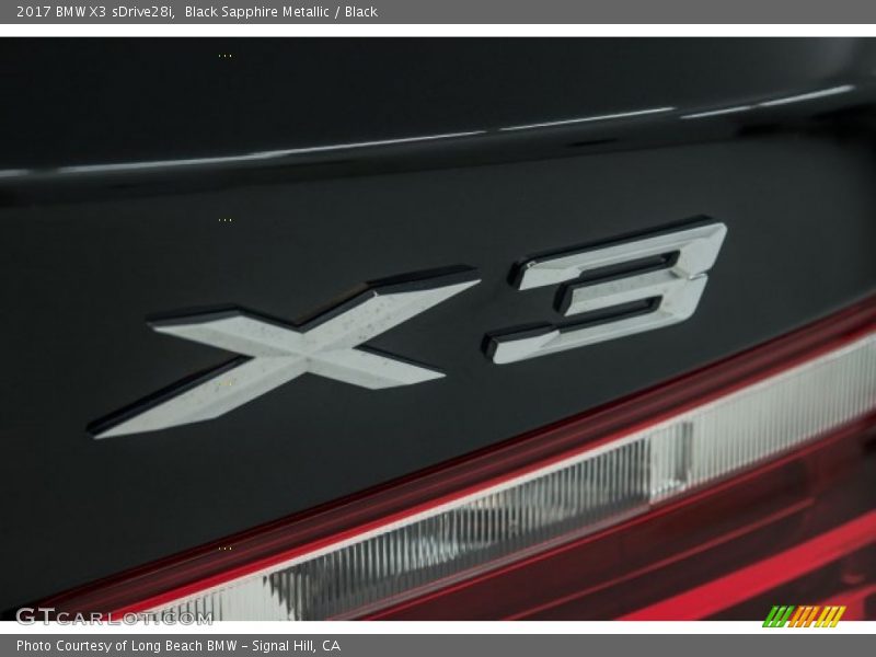 Black Sapphire Metallic / Black 2017 BMW X3 sDrive28i