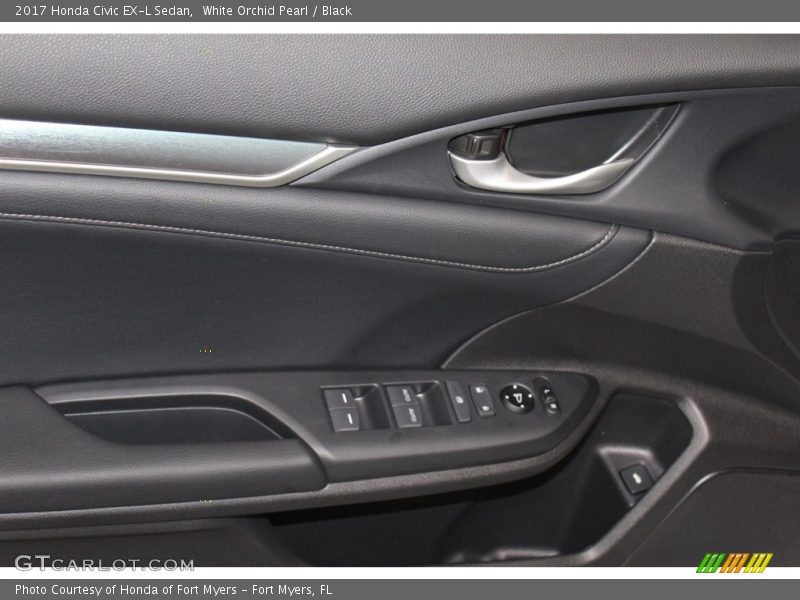 White Orchid Pearl / Black 2017 Honda Civic EX-L Sedan