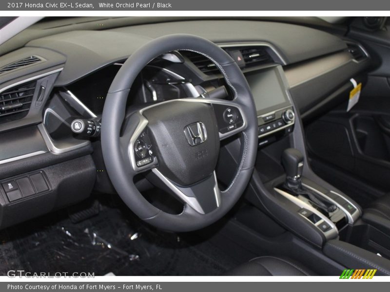 White Orchid Pearl / Black 2017 Honda Civic EX-L Sedan