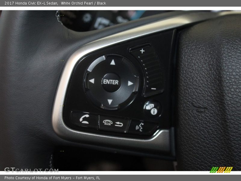White Orchid Pearl / Black 2017 Honda Civic EX-L Sedan