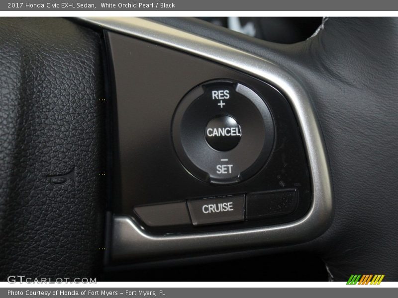 White Orchid Pearl / Black 2017 Honda Civic EX-L Sedan