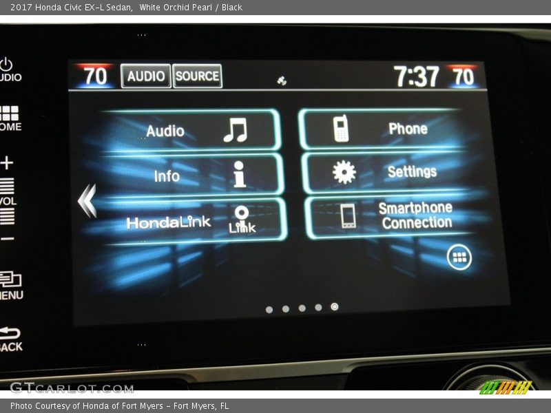 White Orchid Pearl / Black 2017 Honda Civic EX-L Sedan