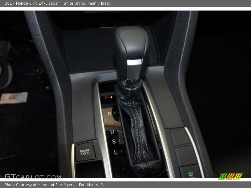 White Orchid Pearl / Black 2017 Honda Civic EX-L Sedan