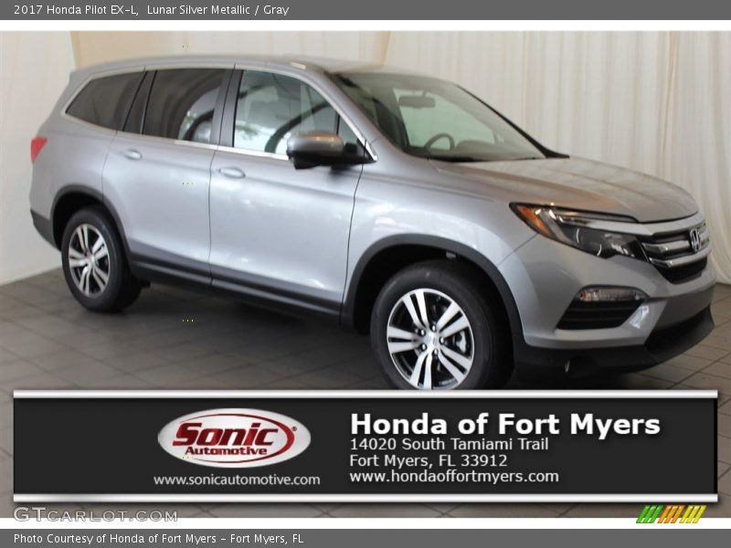 Lunar Silver Metallic / Gray 2017 Honda Pilot EX-L