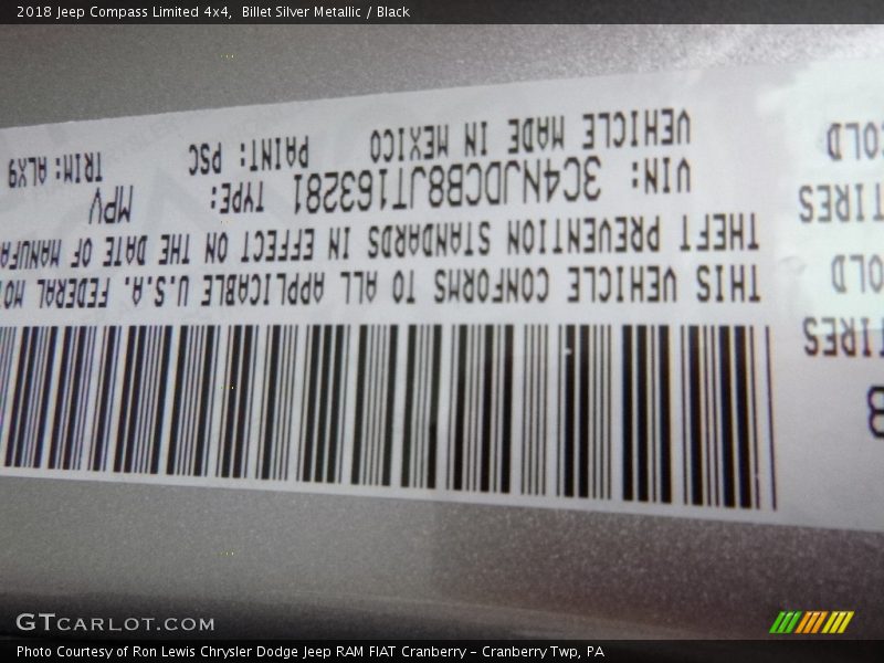 Billet Silver Metallic / Black 2018 Jeep Compass Limited 4x4