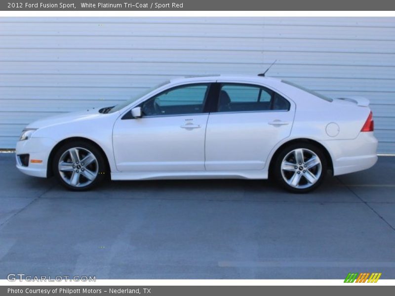 White Platinum Tri-Coat / Sport Red 2012 Ford Fusion Sport