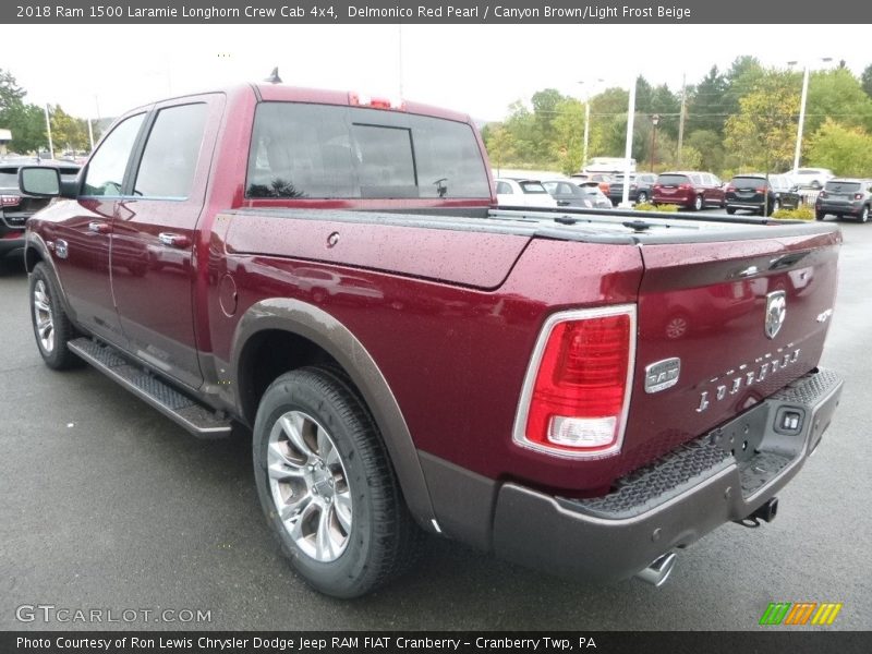 Delmonico Red Pearl / Canyon Brown/Light Frost Beige 2018 Ram 1500 Laramie Longhorn Crew Cab 4x4