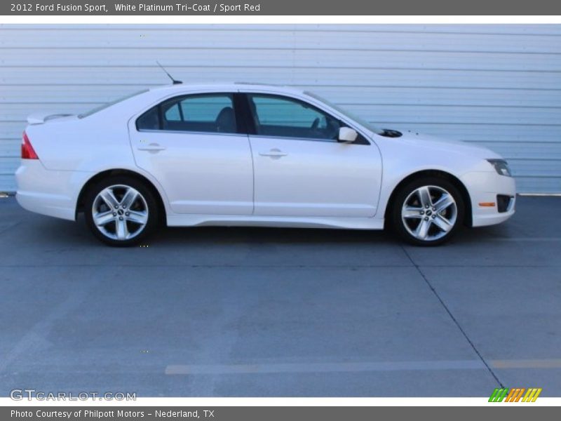 White Platinum Tri-Coat / Sport Red 2012 Ford Fusion Sport