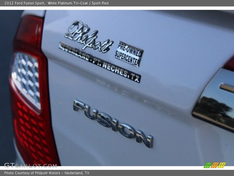 White Platinum Tri-Coat / Sport Red 2012 Ford Fusion Sport