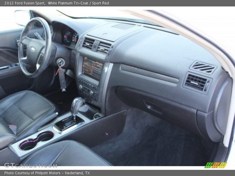 White Platinum Tri-Coat / Sport Red 2012 Ford Fusion Sport