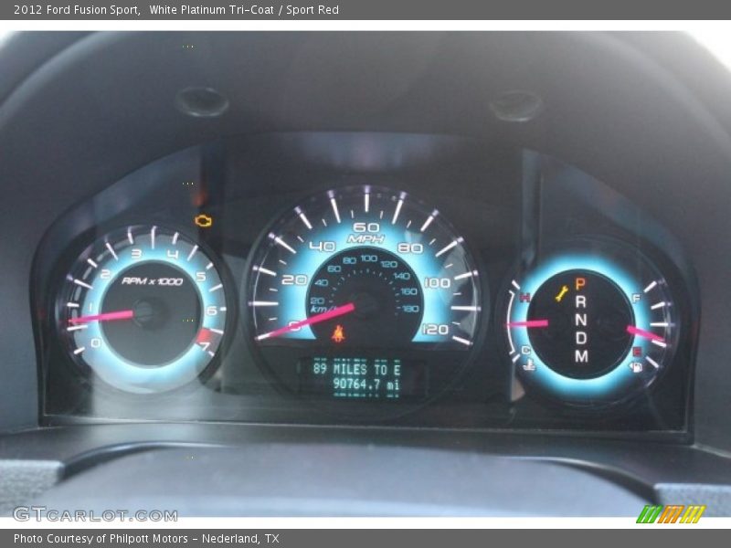 White Platinum Tri-Coat / Sport Red 2012 Ford Fusion Sport