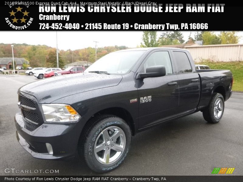 Maximum Steel Metallic / Black/Diesel Gray 2018 Ram 1500 Express Quad Cab 4x4