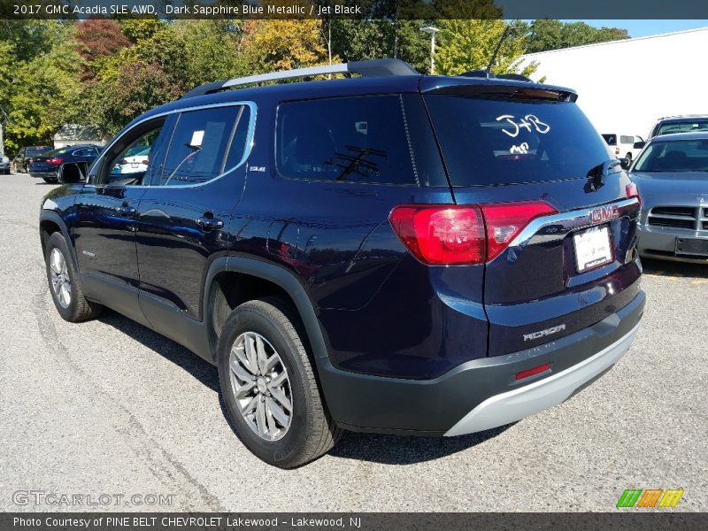 Dark Sapphire Blue Metallic / Jet Black 2017 GMC Acadia SLE AWD