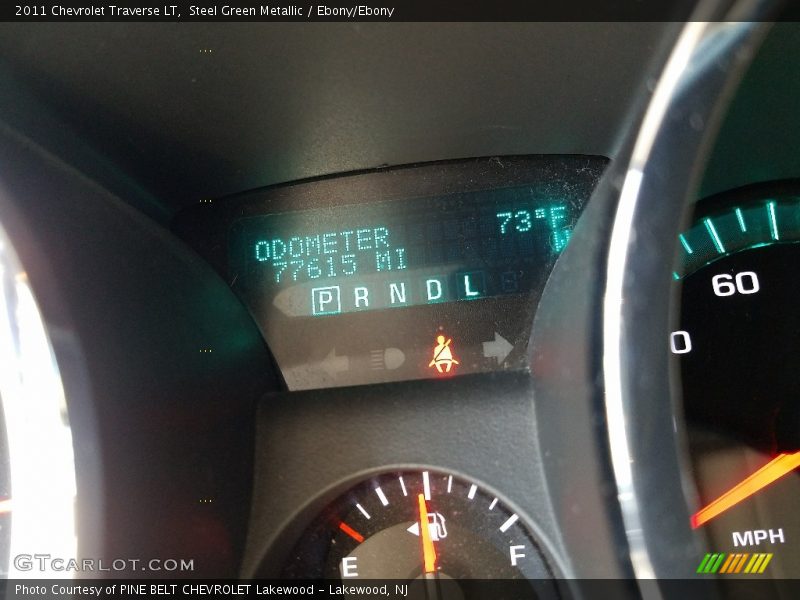 Steel Green Metallic / Ebony/Ebony 2011 Chevrolet Traverse LT