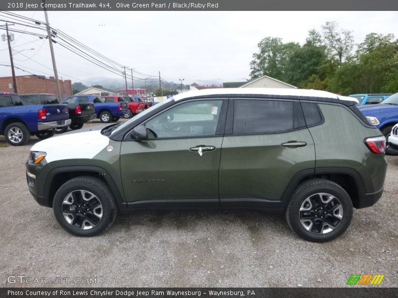 Olive Green Pearl / Black/Ruby Red 2018 Jeep Compass Trailhawk 4x4