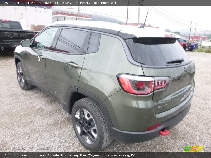 Olive Green Pearl / Black/Ruby Red 2018 Jeep Compass Trailhawk 4x4