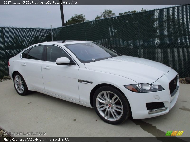 Polaris White / Jet 2017 Jaguar XF 35t Prestige AWD
