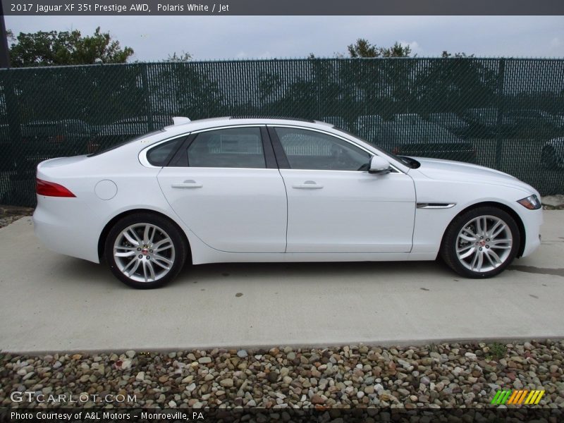 Polaris White / Jet 2017 Jaguar XF 35t Prestige AWD