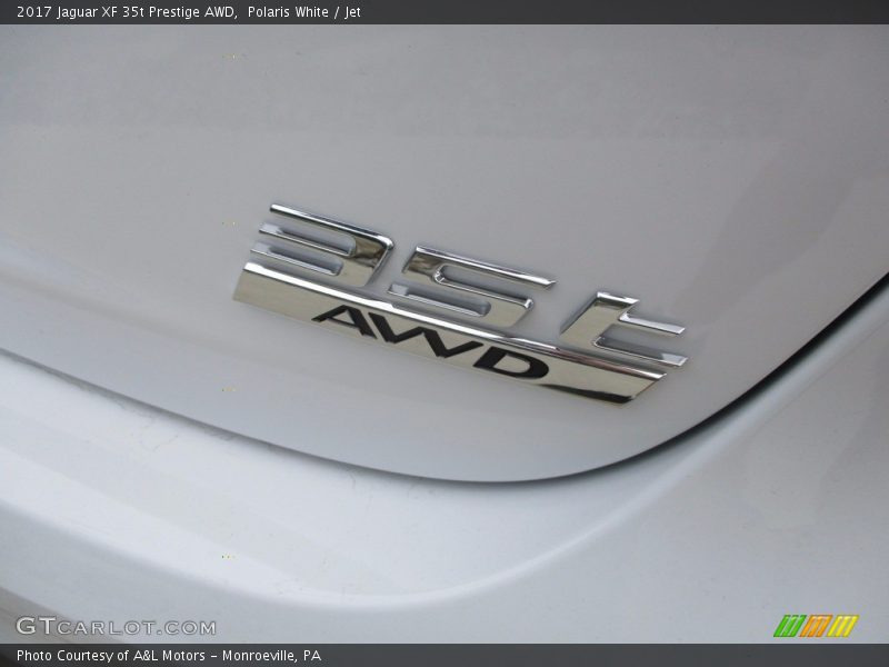 Polaris White / Jet 2017 Jaguar XF 35t Prestige AWD