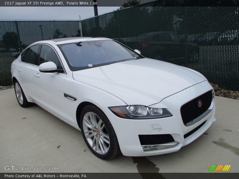 Polaris White / Jet 2017 Jaguar XF 35t Prestige AWD