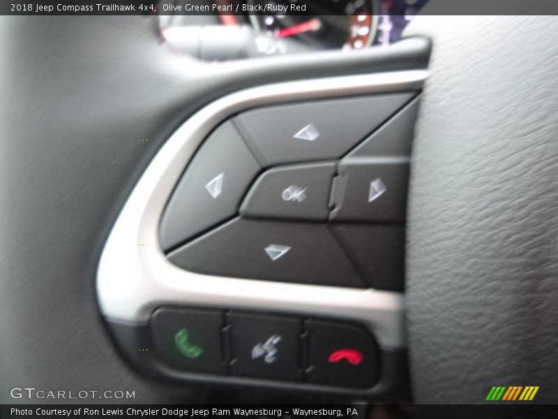 Olive Green Pearl / Black/Ruby Red 2018 Jeep Compass Trailhawk 4x4