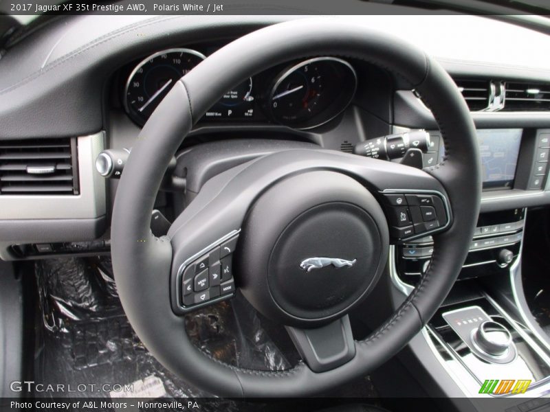 Polaris White / Jet 2017 Jaguar XF 35t Prestige AWD